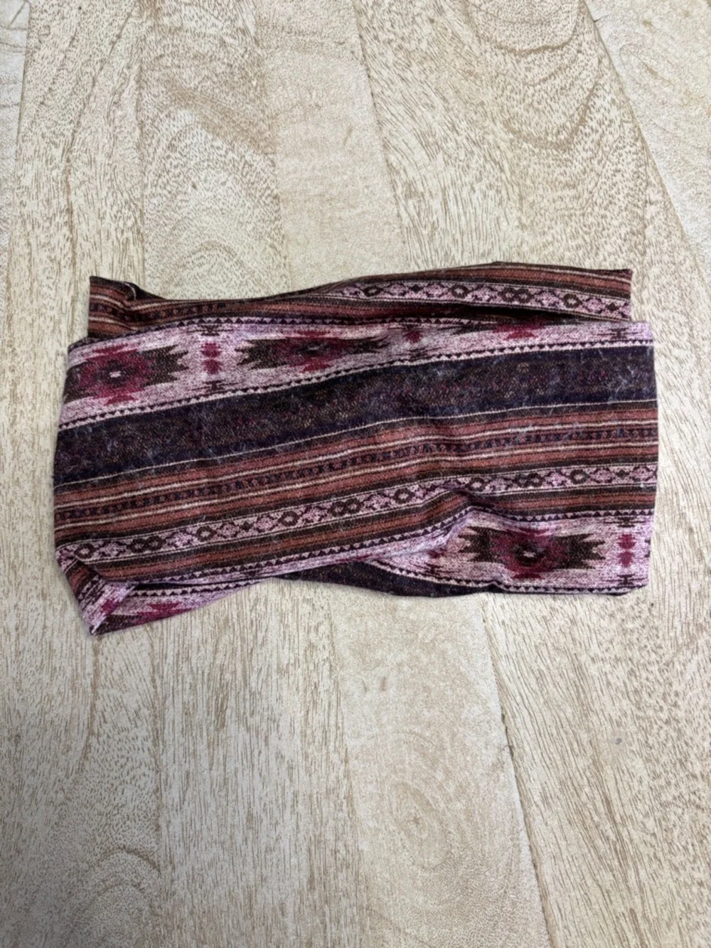 Boho Twisted Headband in Burgundy and Brown